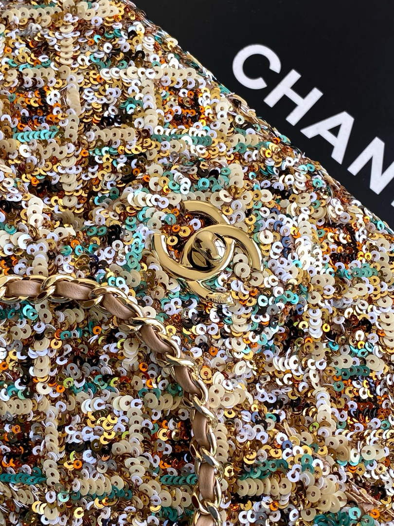 Chanel Flap bag, AS4561 Sequins, Apricot