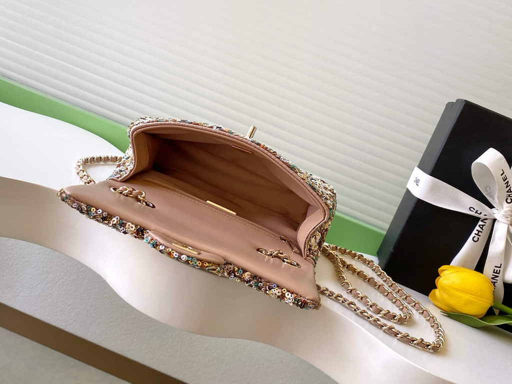 Chanel Flap bag, AS4561 Sequins, Apricot