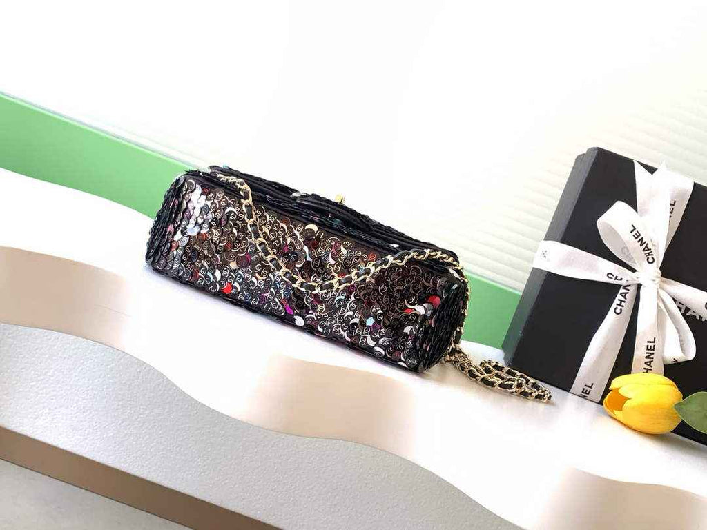 Chanel Flap bag, Sequins, AS4561 Black & Red