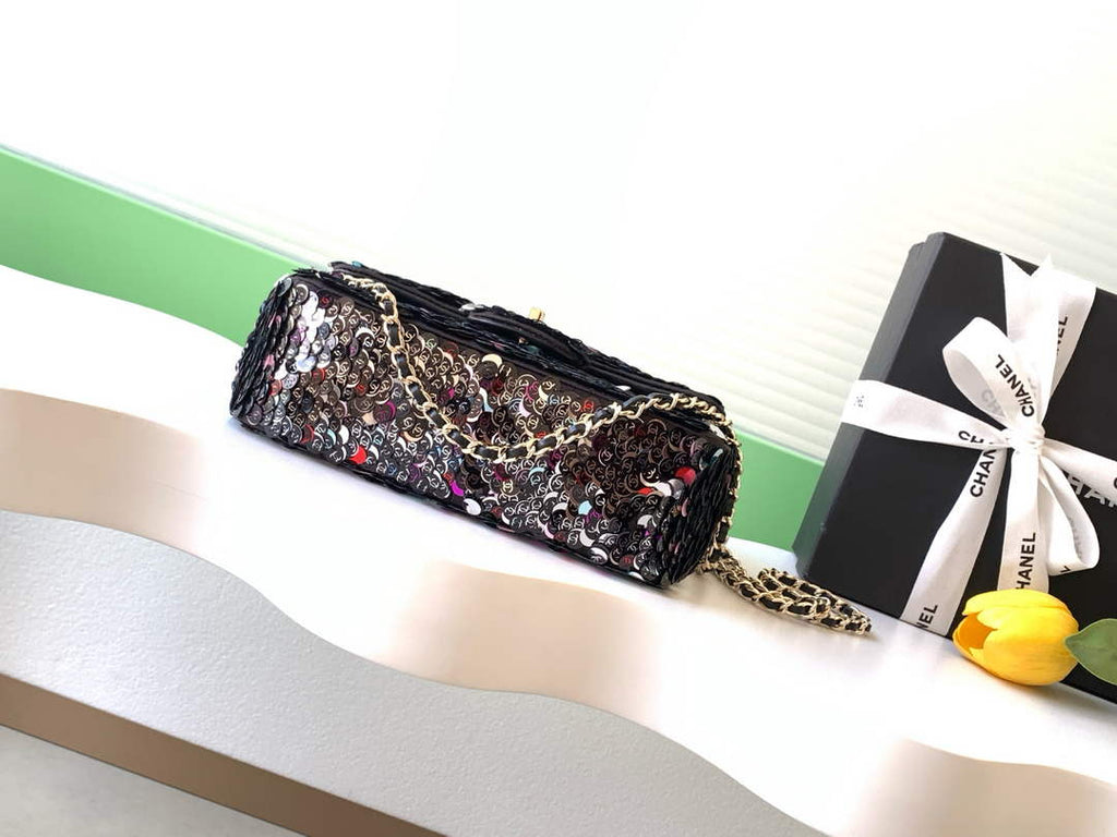 Chanel Flap bag, Sequins, AS4561 Black & Red