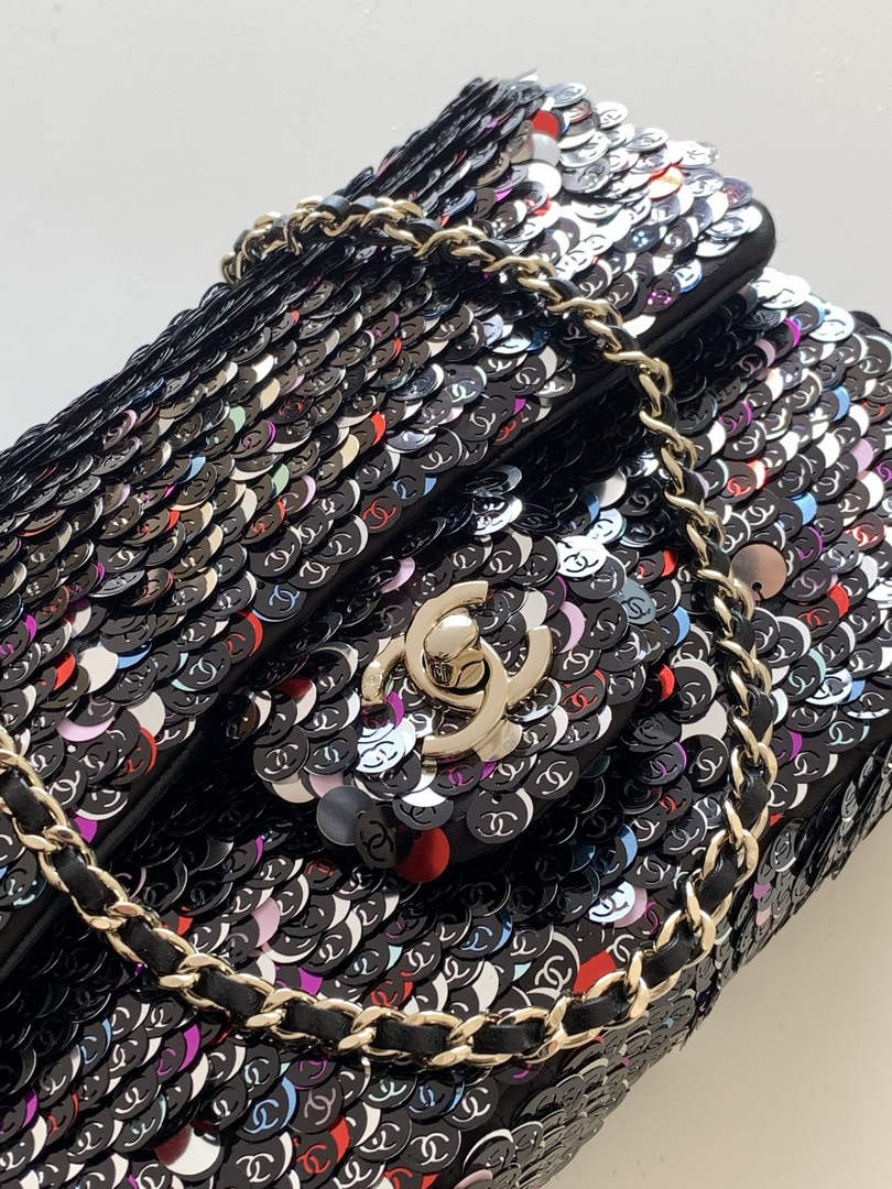 Chanel Flap bag, Sequins, AS4561 Black & Red