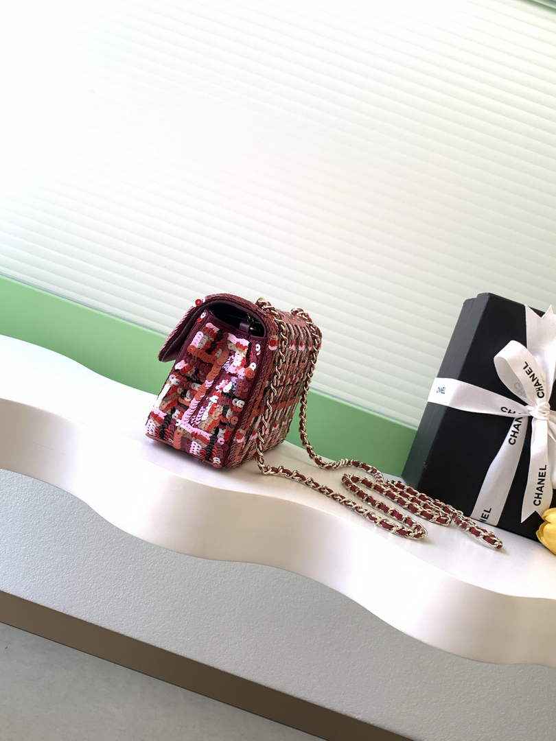 Chanel Flap bag, Sequins, AS4561 Red