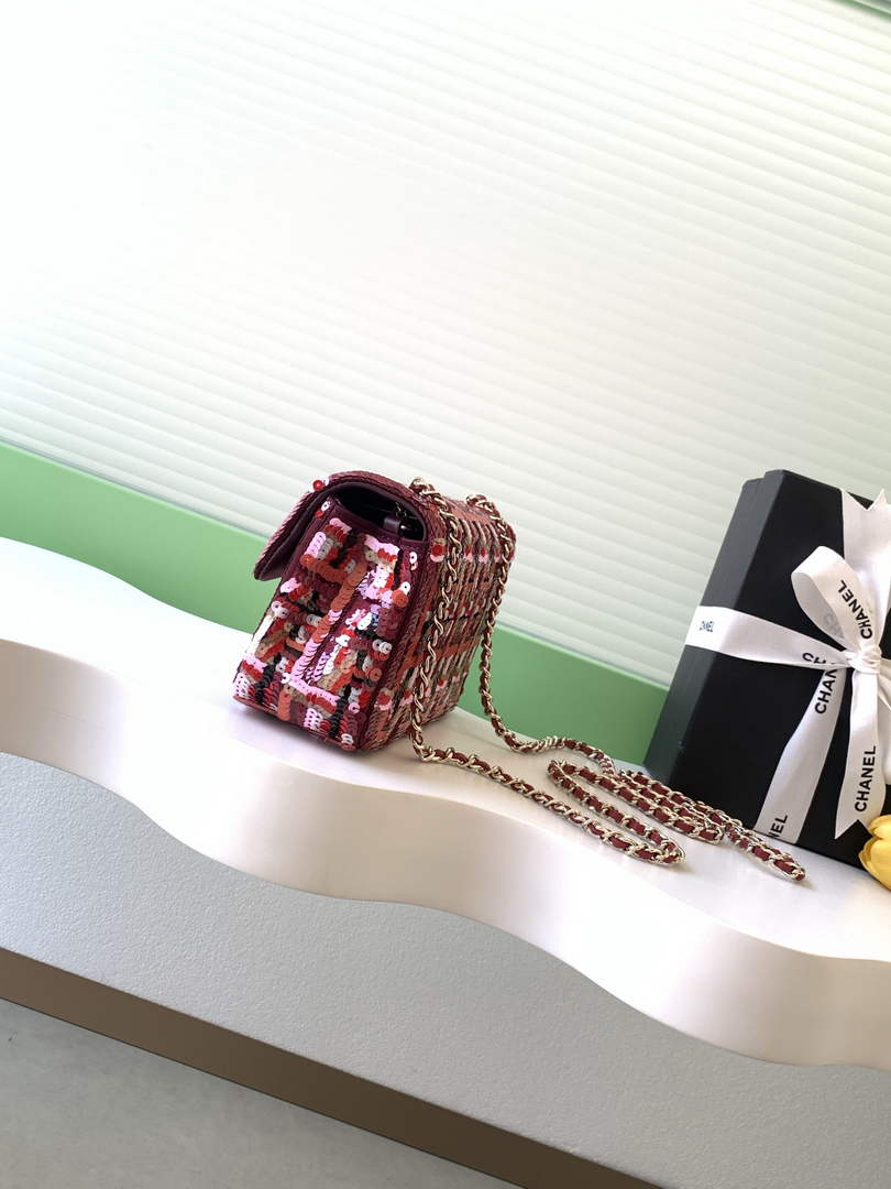 Chanel Flap bag, Sequins, AS4561 Red