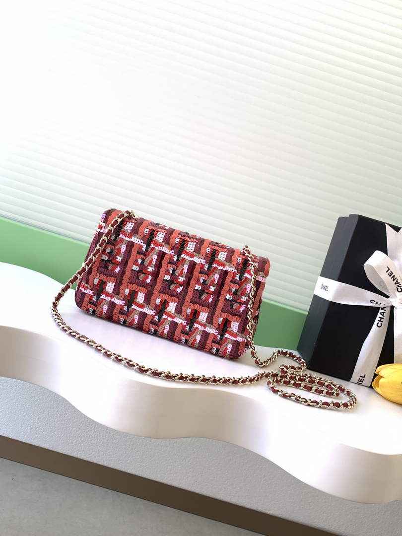 Chanel Flap bag, Sequins, AS4561 Red