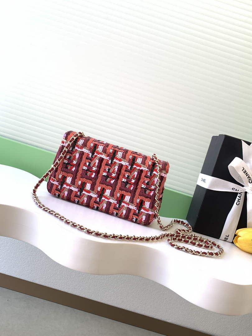 Chanel Flap bag, Sequins, AS4561 Red