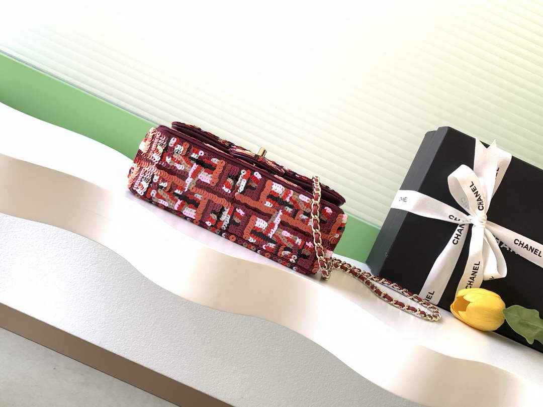 Chanel Flap bag, Sequins, AS4561 Red