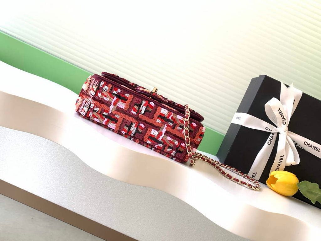 Chanel Flap bag, Sequins, AS4561 Red