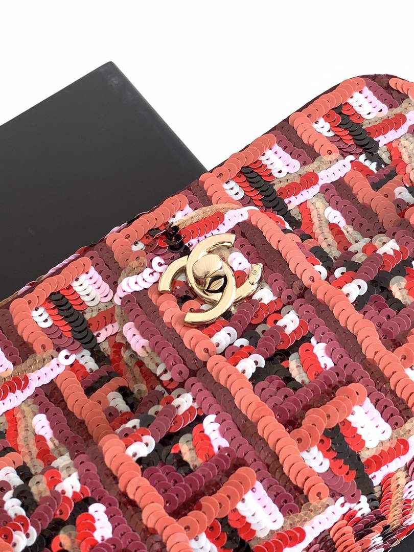 Chanel Flap bag, Sequins, AS4561 Red