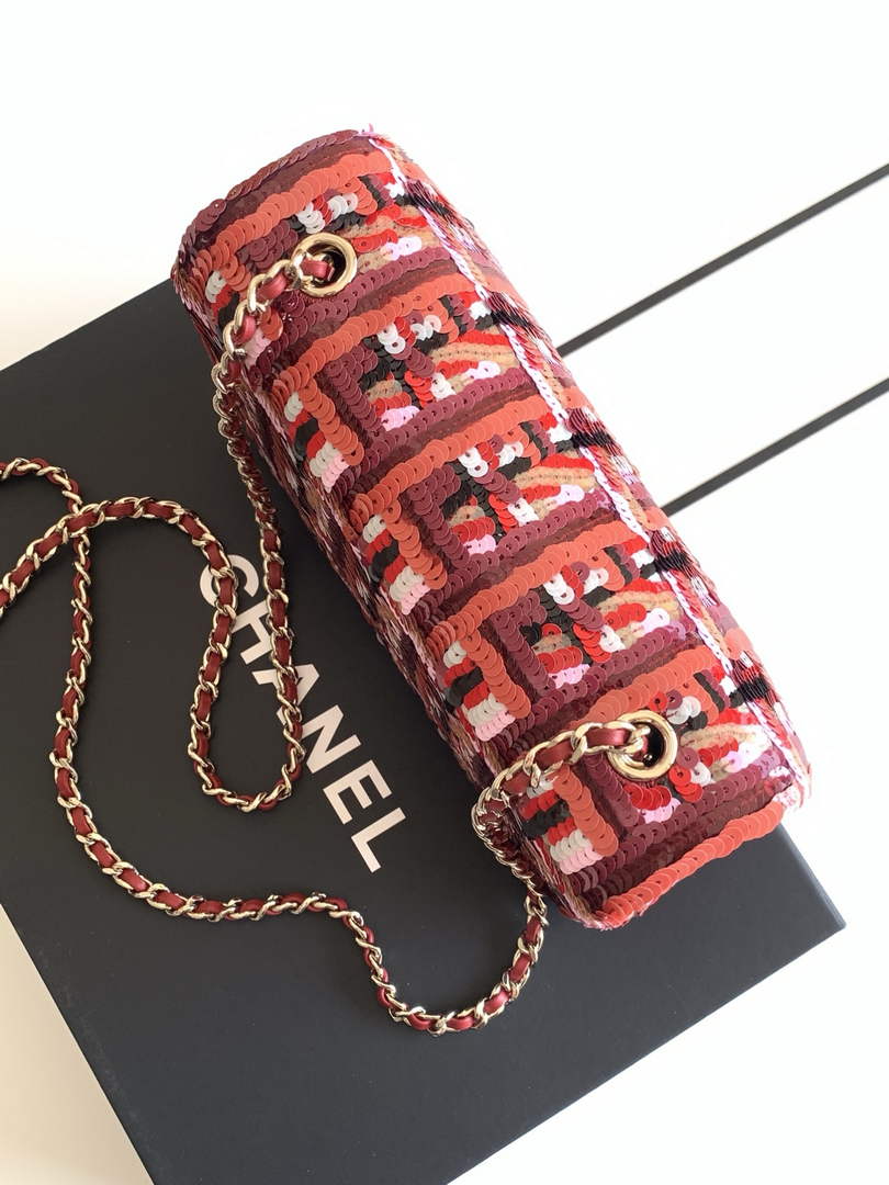Chanel Flap bag, Sequins, AS4561 Red