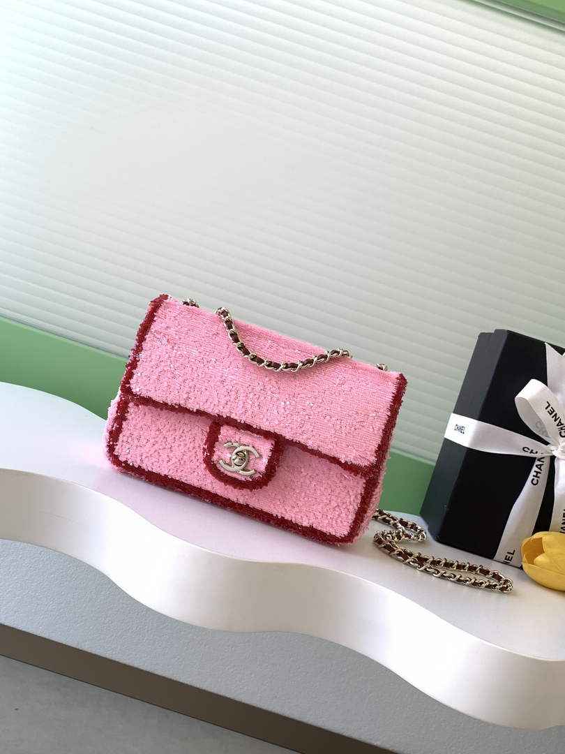 Chanel Flap bag, Sequins, AS4561 Pink
