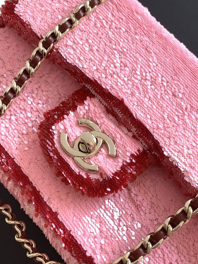 Chanel Flap bag, Sequins, AS4561 Pink
