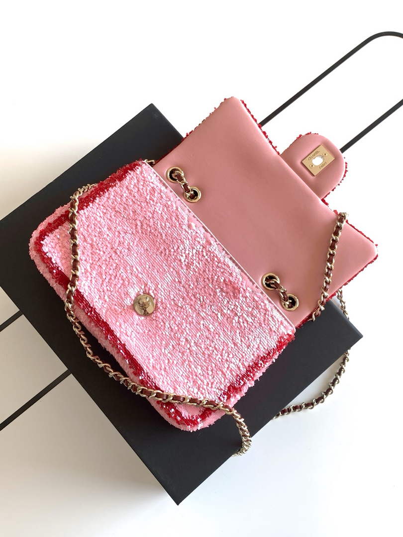 Chanel Flap bag, Sequins, AS4561 Pink