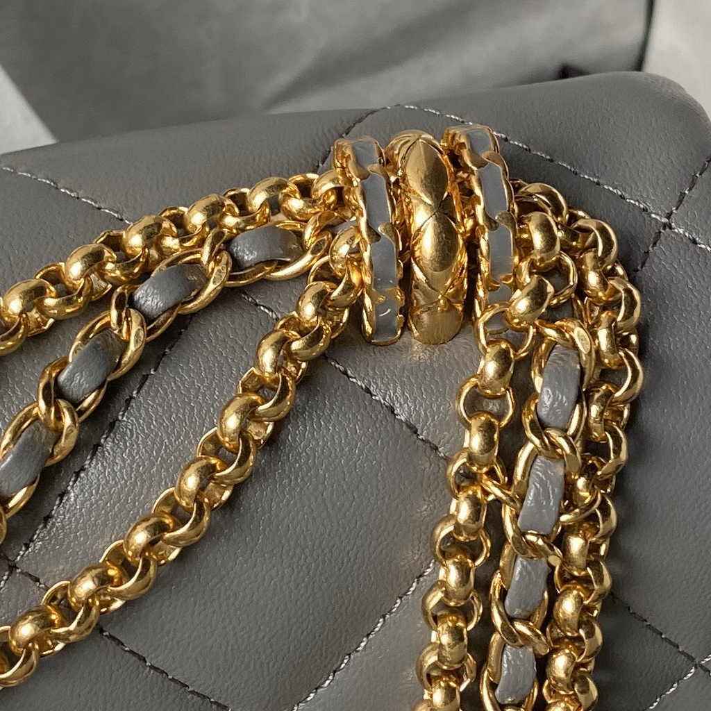 Chanel Classic Flap Bag AS4971 Gray Calfskin