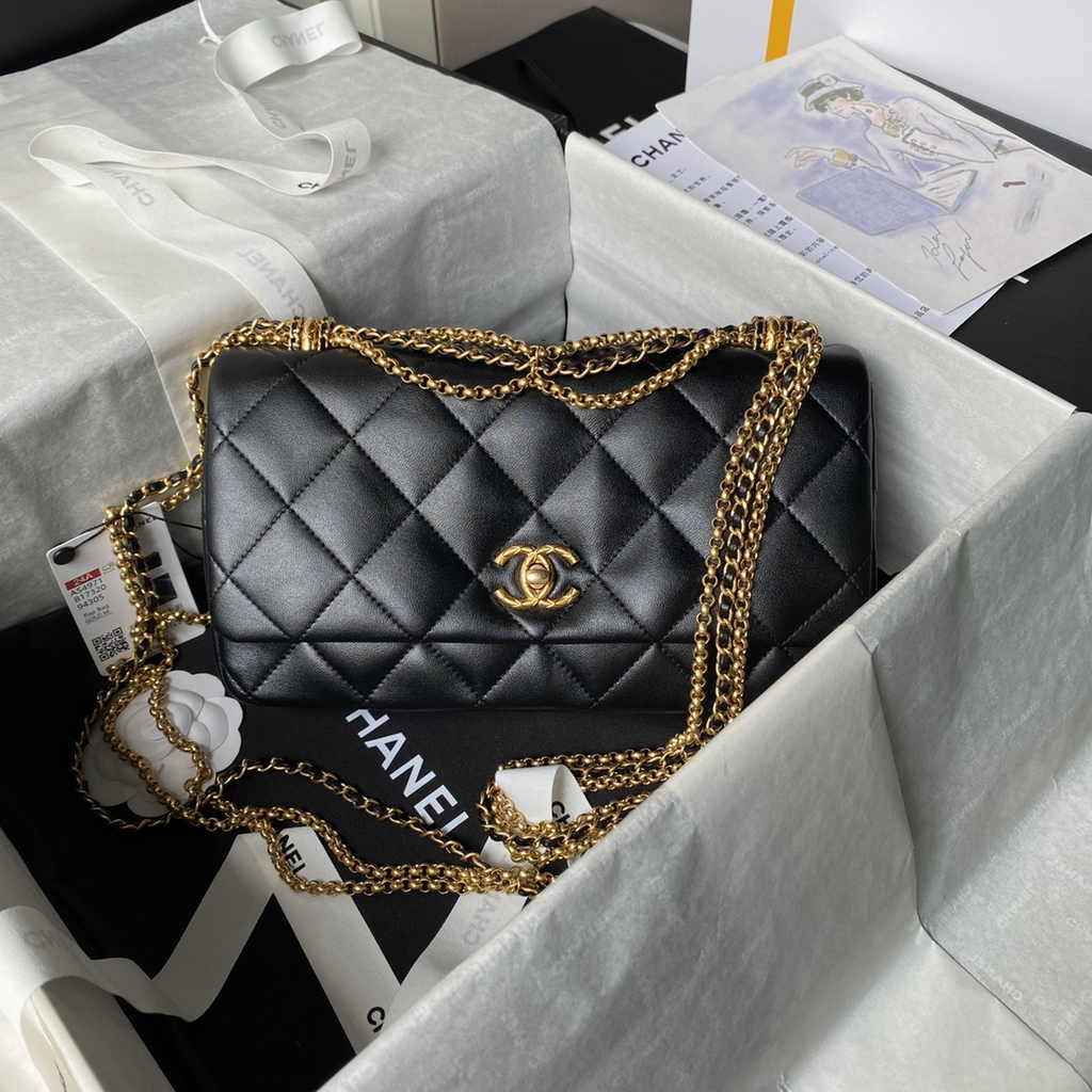 Chanel Classic Flap Bag AS4971 Black Calfskin