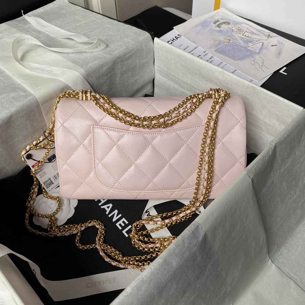 Chanel Classic Flap Bag AS4971 Pink Calfskin
