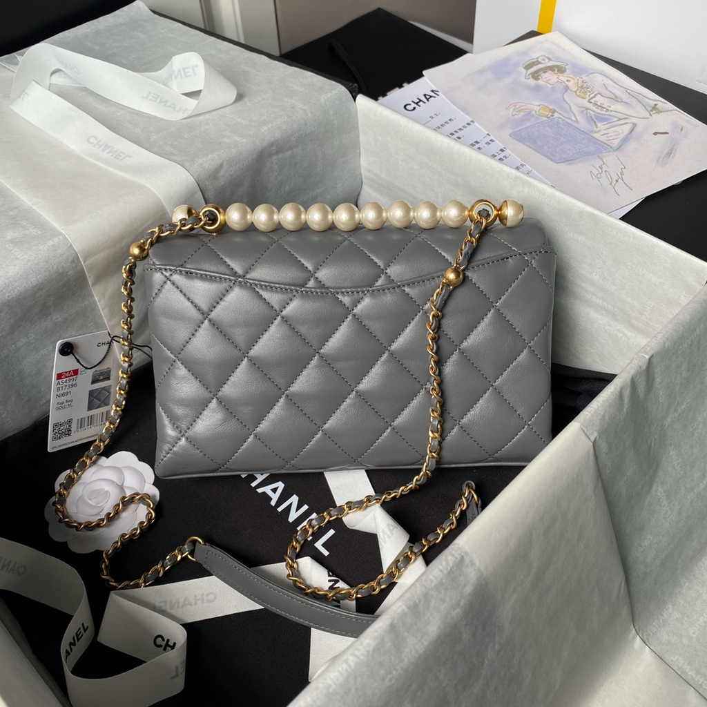 Chanel Classic Flap Bag AS4997 Gray Lambskin