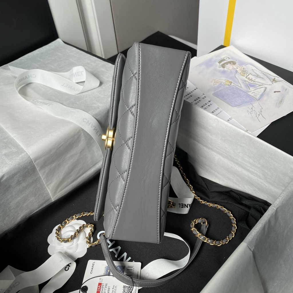 Chanel Classic Flap Bag AS4997 Gray Lambskin