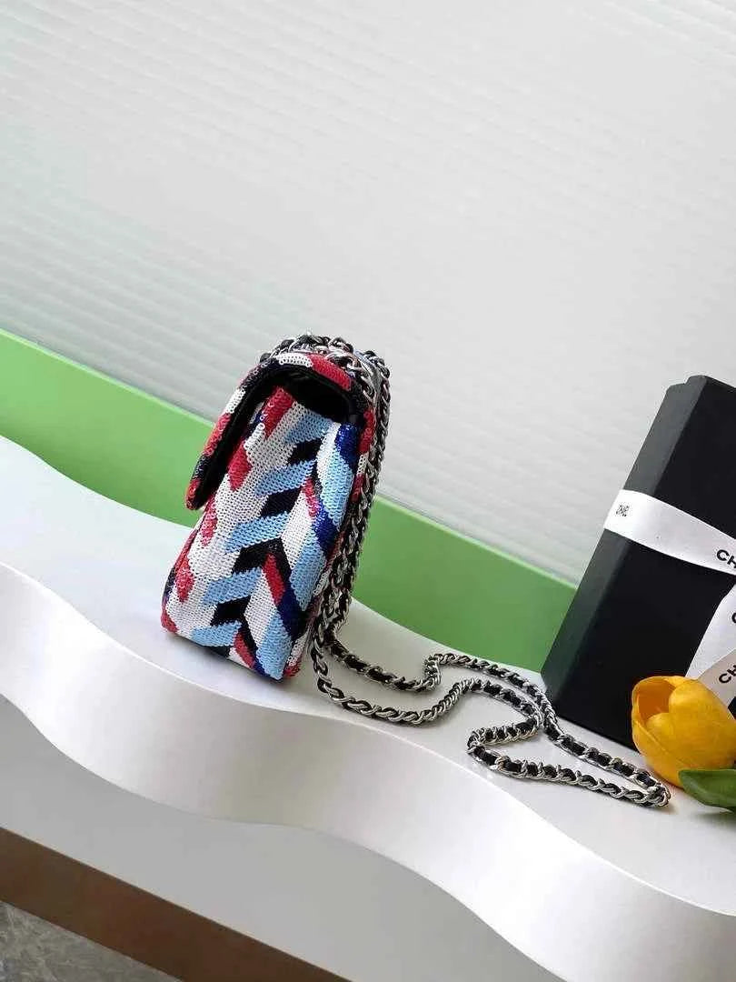 Chanel Flap bag, Fringed sequins,  AS4561 Multicolor