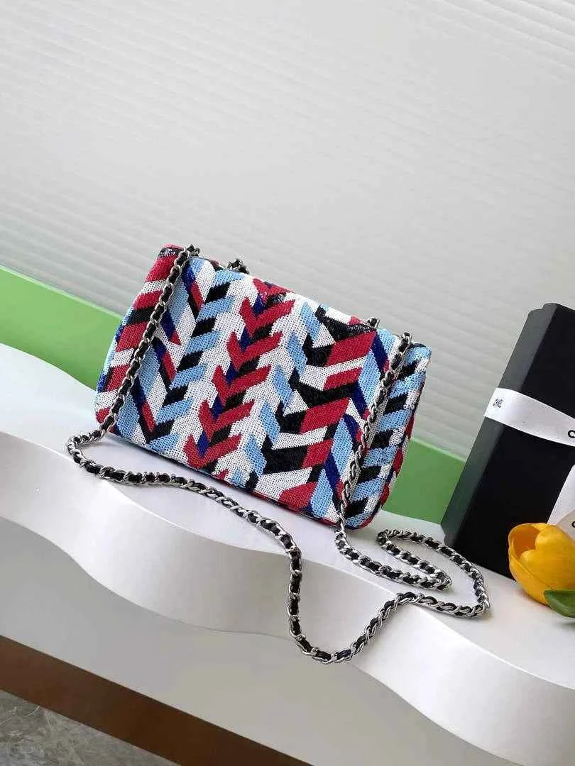 Chanel Flap bag, Fringed sequins,  AS4561 Multicolor