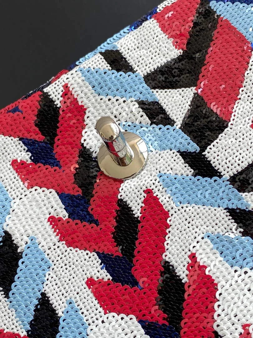 Chanel Flap bag, Fringed sequins,  AS4561 Multicolor