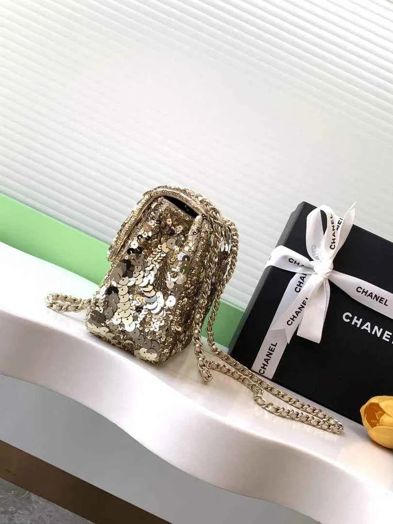 Chanel Shoulder bag, Fringed sequins,  AS4561