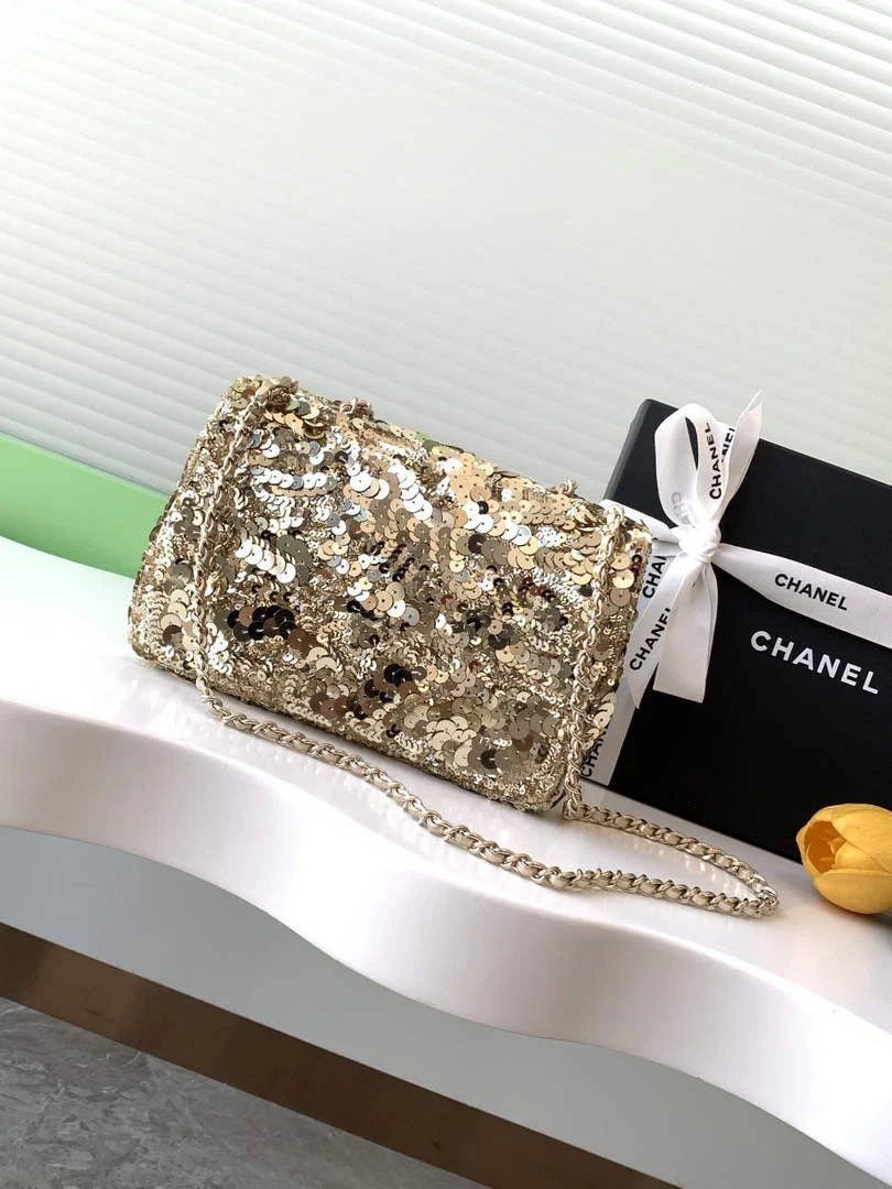 Chanel Shoulder bag, Fringed sequins,  AS4561