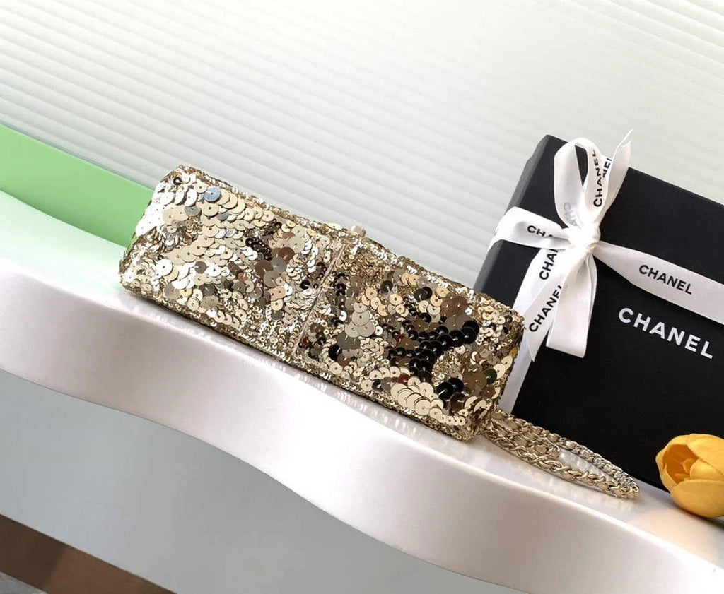 Chanel Shoulder bag, Fringed sequins,  AS4561
