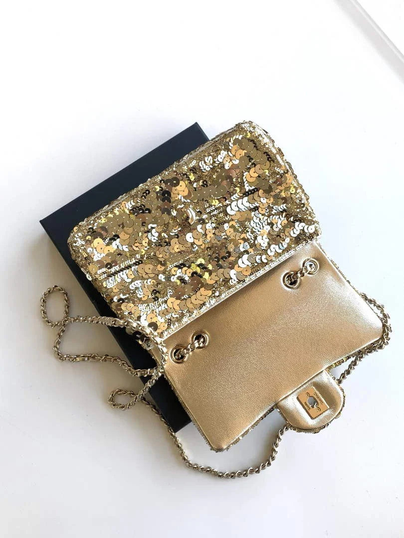 Chanel Shoulder bag, Fringed sequins,  AS4561