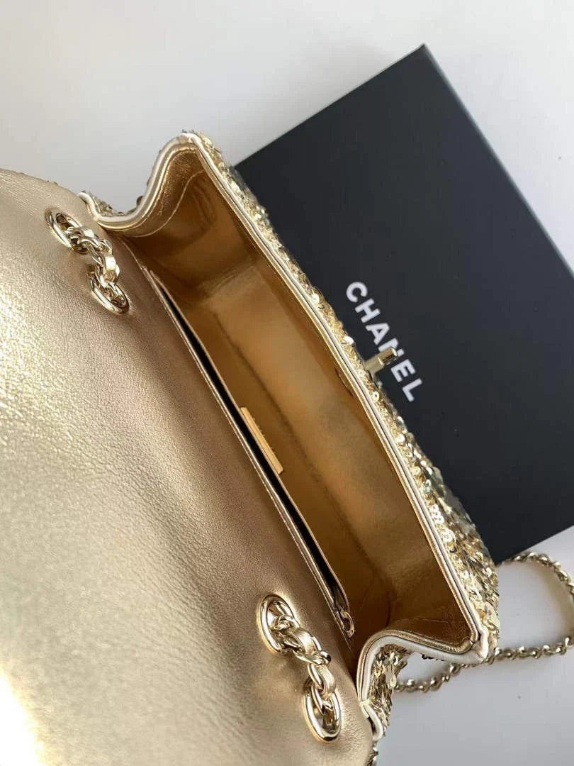 Chanel Shoulder bag, Fringed sequins,  AS4561