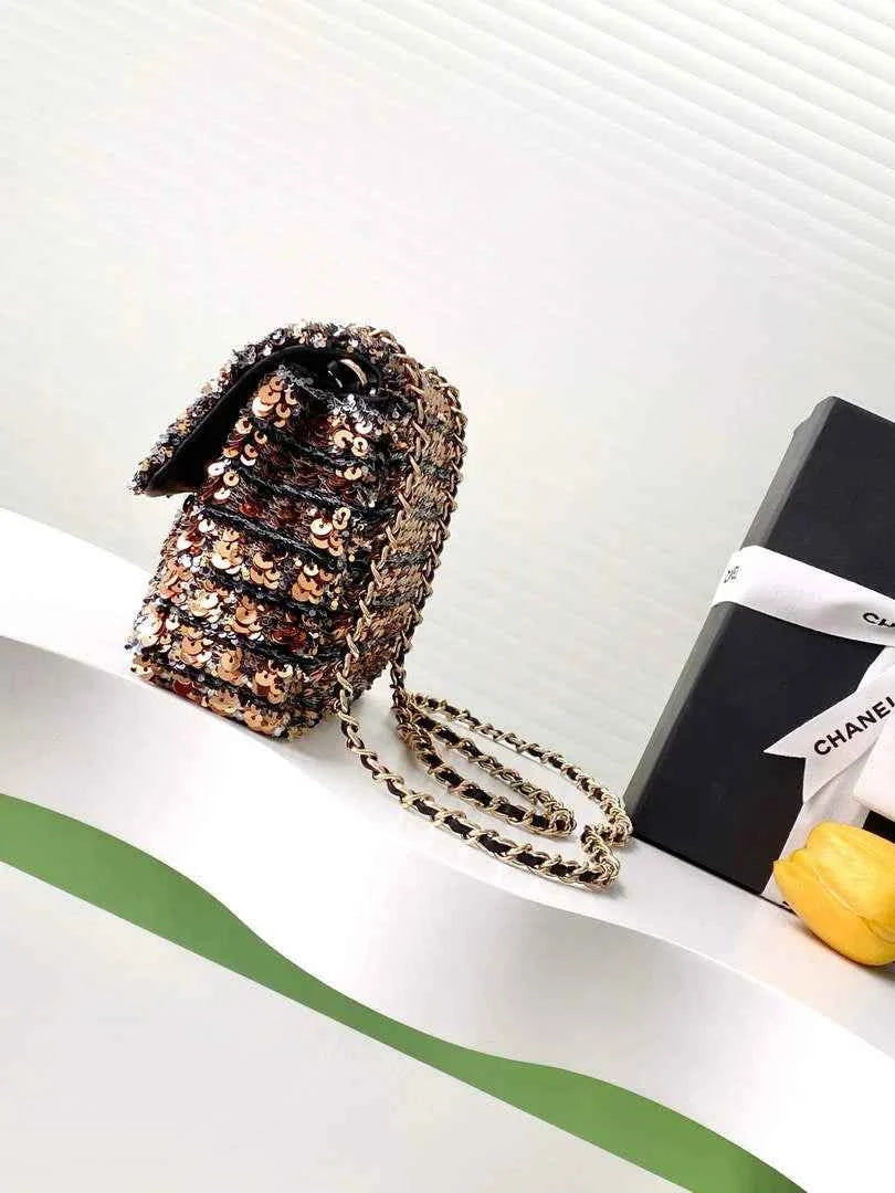 Chanel Shoulder bag, AS4561, Sequins Black Gold