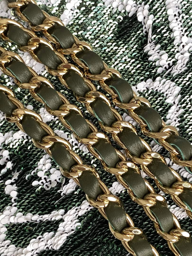 Chanel Shoulder bag, AS4561, Quilted Sequins Green