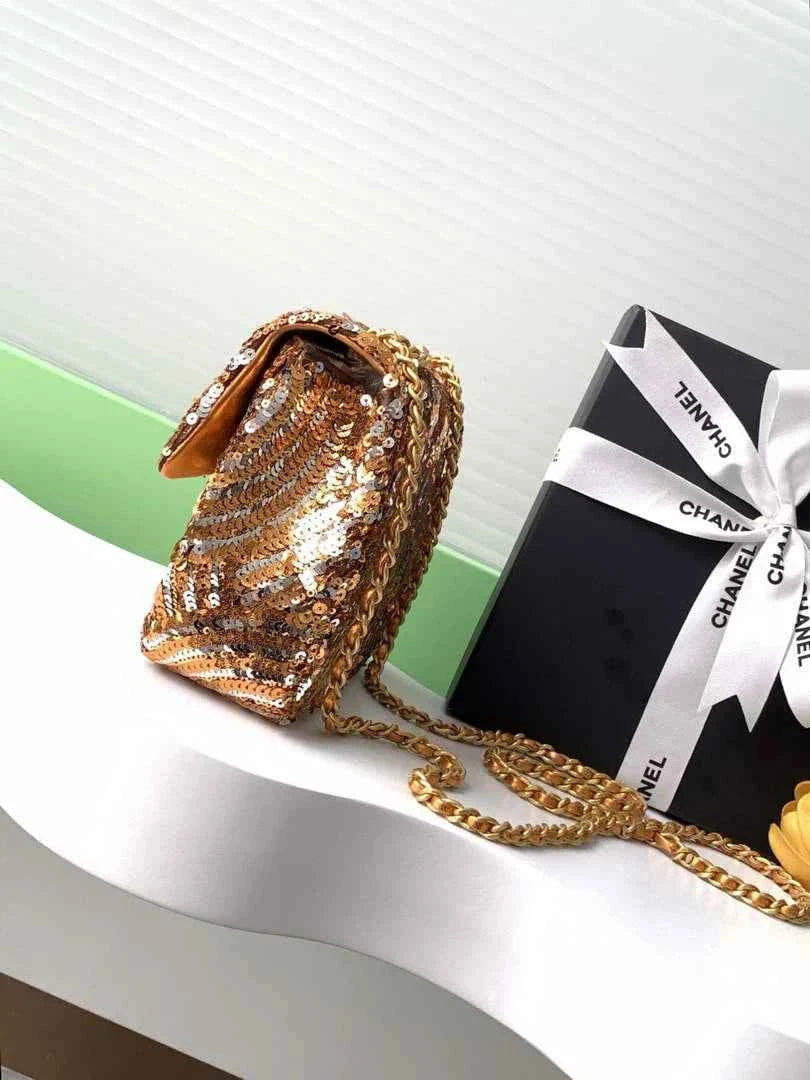 Chanel Shoulder bag, AS4561, Sequins Gold
