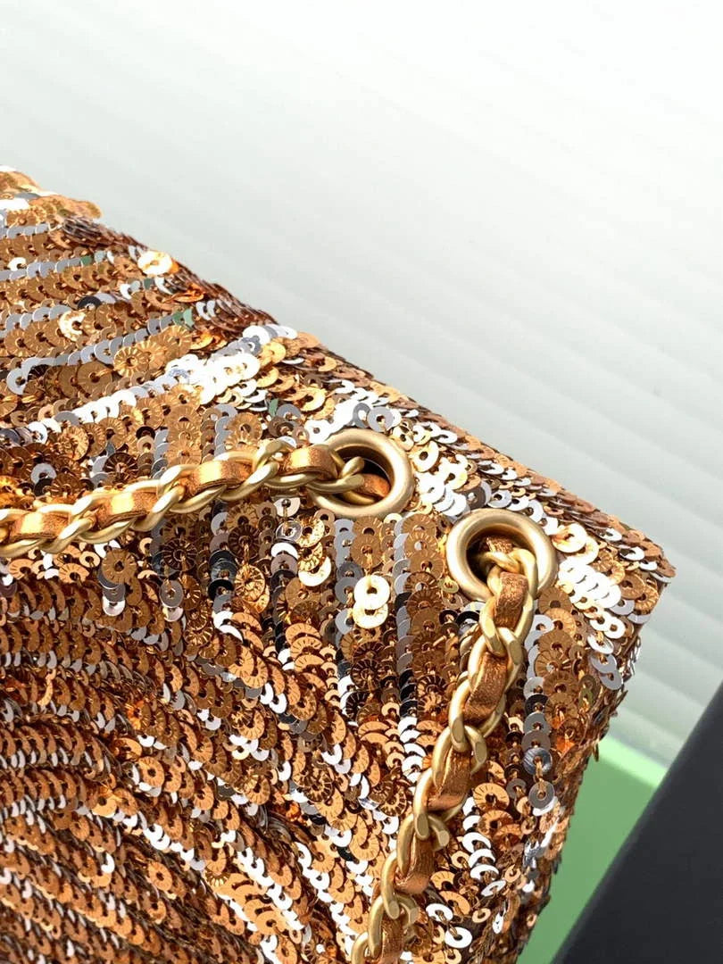 Chanel Shoulder bag, AS4561, Sequins Gold