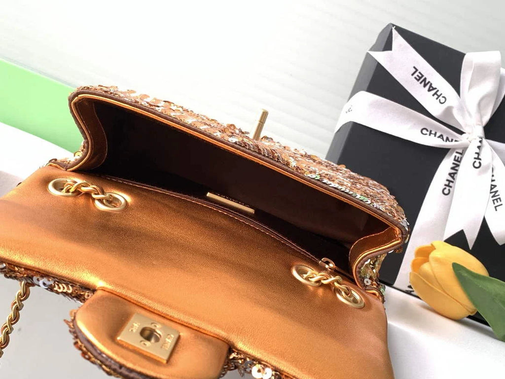 Chanel Shoulder bag, AS4561, Sequins Gold