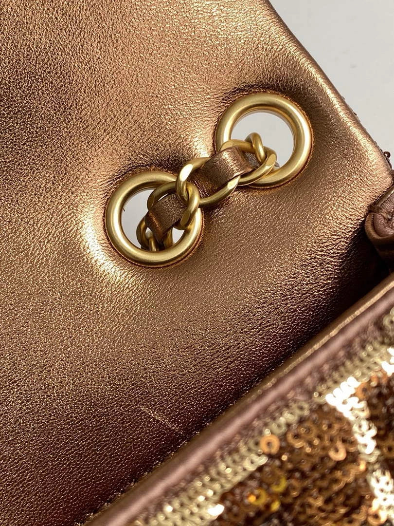 Chanel Flap bag, Brown Fringed sequins,  AS4561