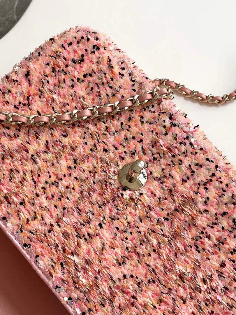 Chanel Shoulder bag, AS4561, Quilted Sequins Pink