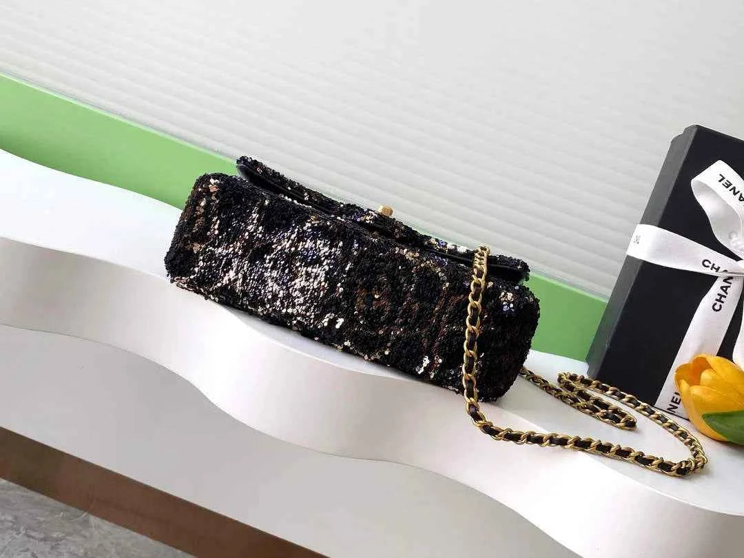 Chanel Flap Shoulder bag, AS4561 Sequins Black