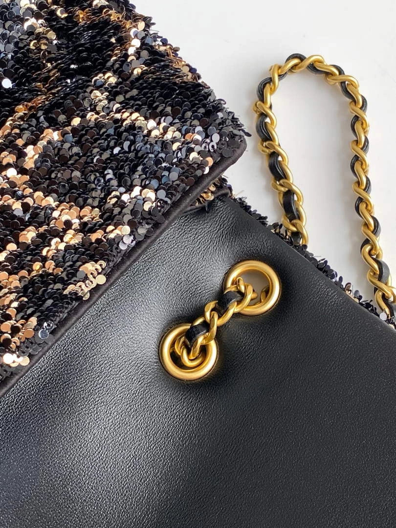 Chanel Flap Shoulder bag, AS4561 Sequins Black