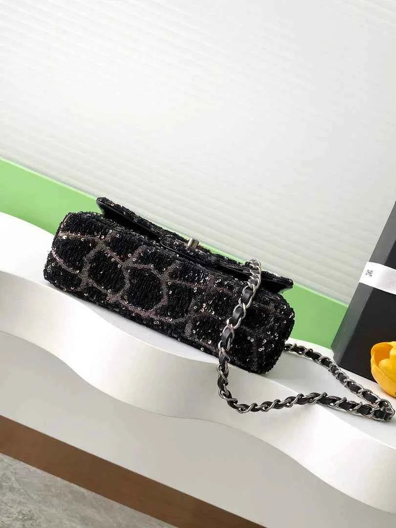 Chanel Flap bag, Black Fringed sequins,  AS4561