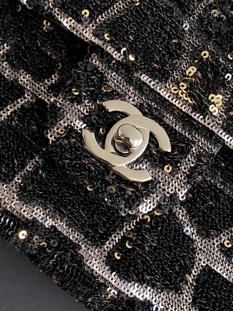 Chanel Flap bag, Black Fringed sequins,  AS4561