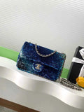 Chanel Flap bag, Fringed sequins,  AS4561 Blue