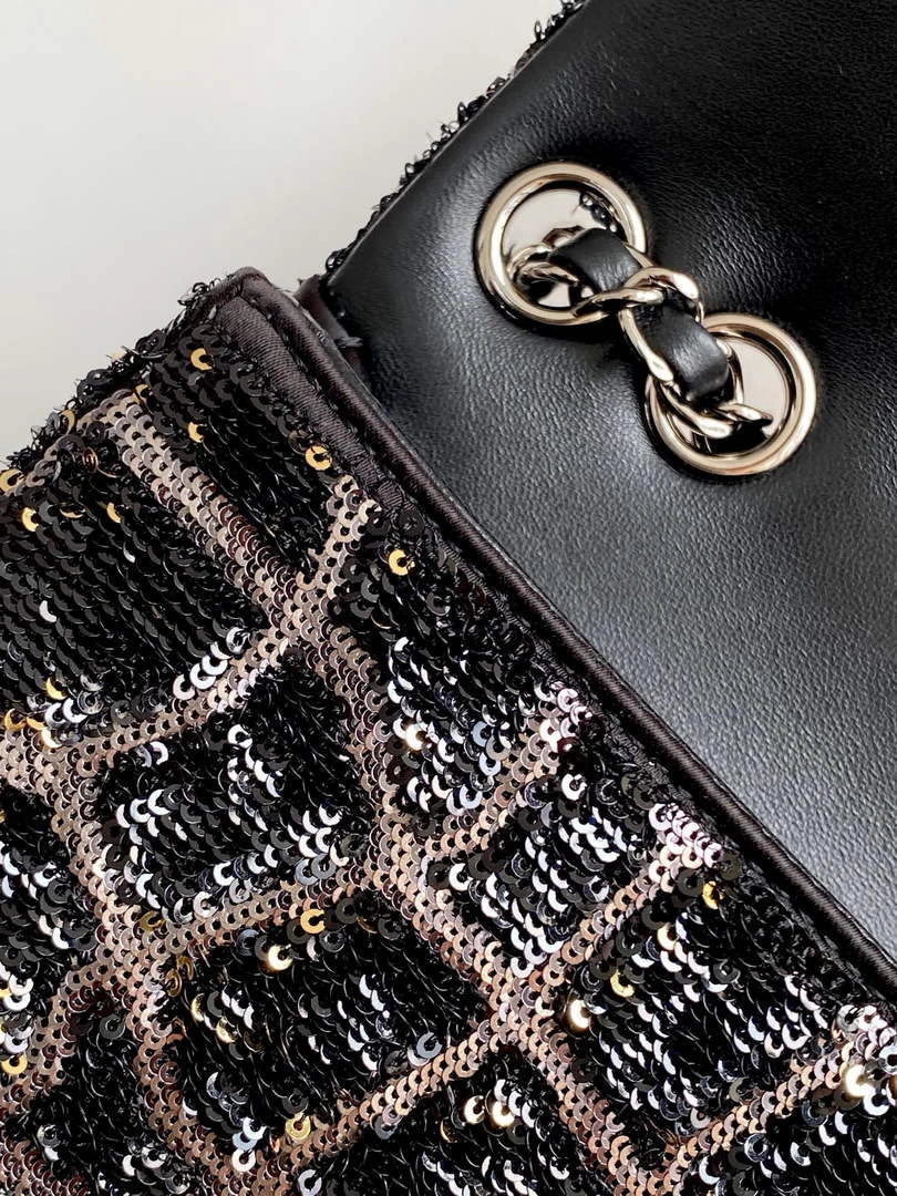 Chanel Flap bag, Black Fringed sequins,  AS4561
