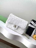 Chanel Flap bag, Fringed sequins,  AS4561 White