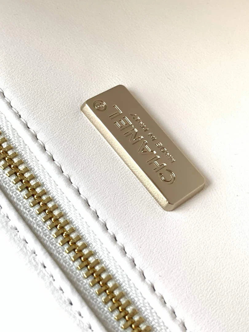 Chanel Flap bag, Fringed sequins,  AS4561 White