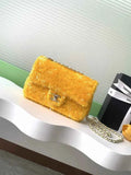Chanel Flap bag, Fringed sequins,  AS4561 Yellow