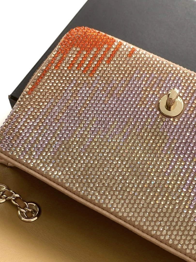 Chanel Shoulder bag, Beige Fringed sequins,  AS4561