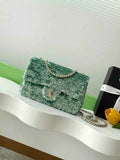 Chanel Flap bag, Fringed sequins,  AS4561 Green