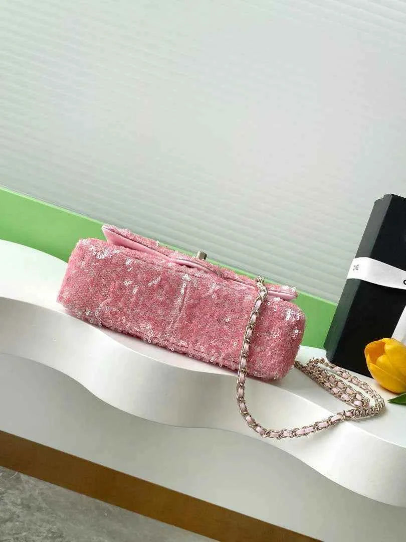 Chanel Flap bag, Fringed sequins,  AS4561 Pink