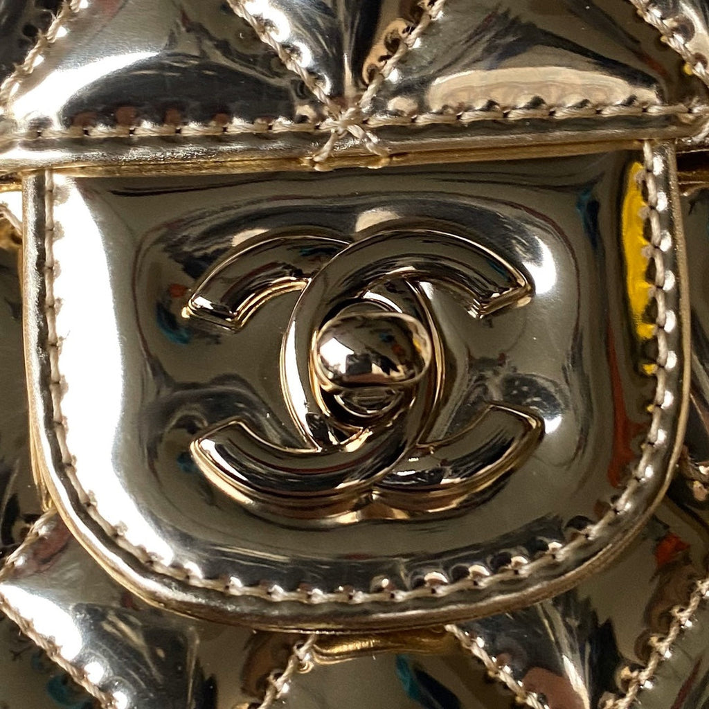 Chanel Flap bag star coin purse AS4648 Mirror calfskin Gold