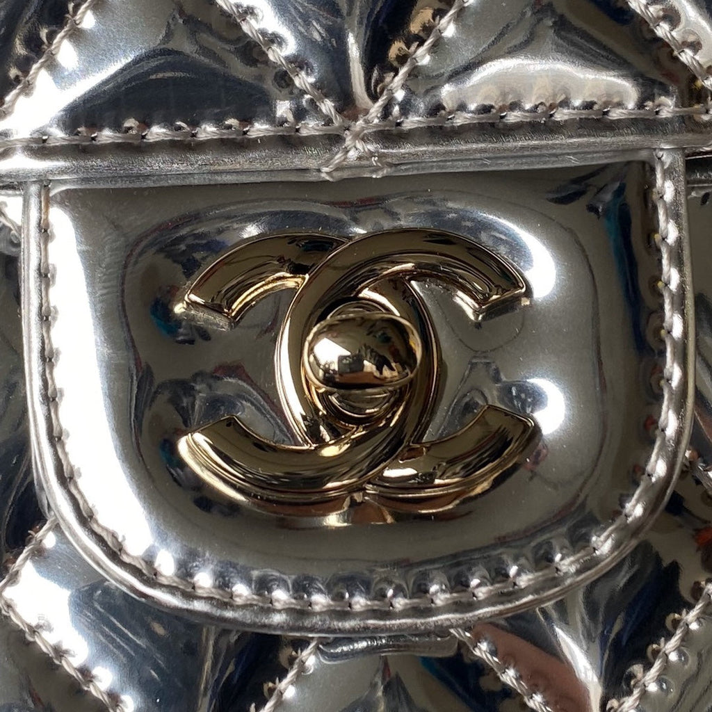 Chanel Flap bag star coin purse AS4648 Mirror calfskin Silver